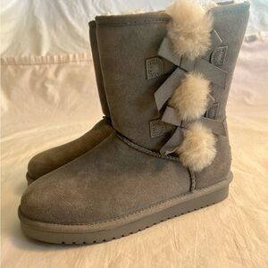 Koolaburra by UGG 1015874 Women Victoria Short Boot Grey US Size 6 NWOB